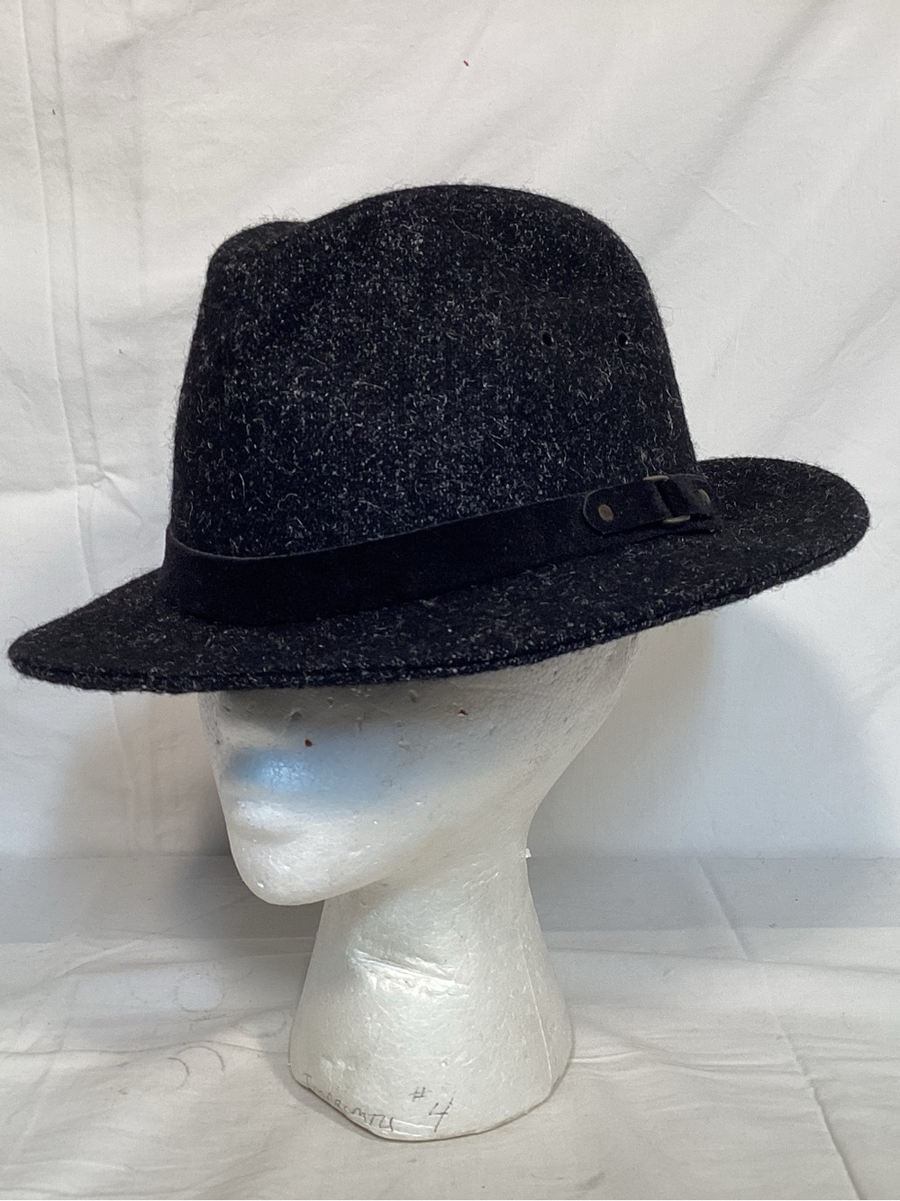 Men’s Black Fedora Vintage Hat American Clothing & Textile union made in USA